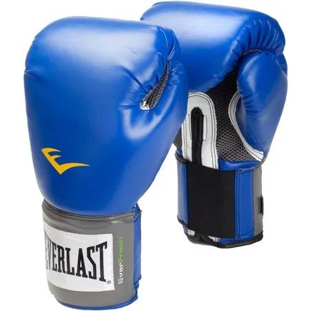 Реальное фото Перчатки боксерские Everlast Pro Style Anti-MB PU 14oz тренировочные синие 2214U от магазина СпортСЕ