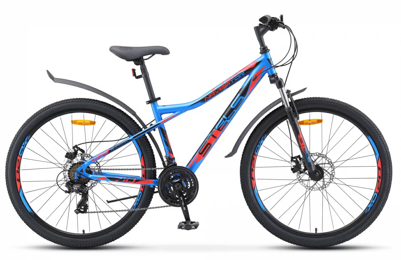 Реальное фото Велосипед Stels Navigator-710 MD 27.5" (2021) синий/чёрный/красный V020 от магазина СпортСЕ