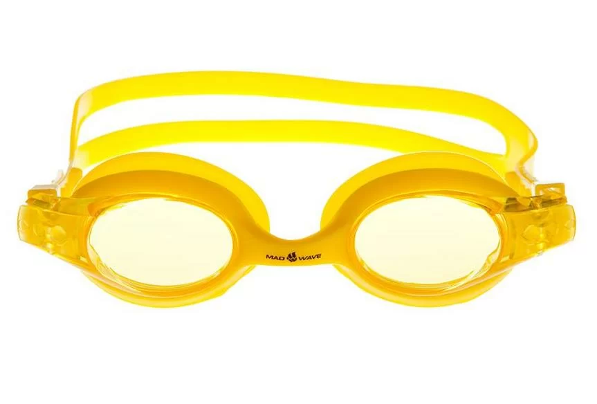 Реальное фото Очки для плавания Mad Wave Junior Autosplash yellow M0419 02 0 06W от магазина СпортСЕ