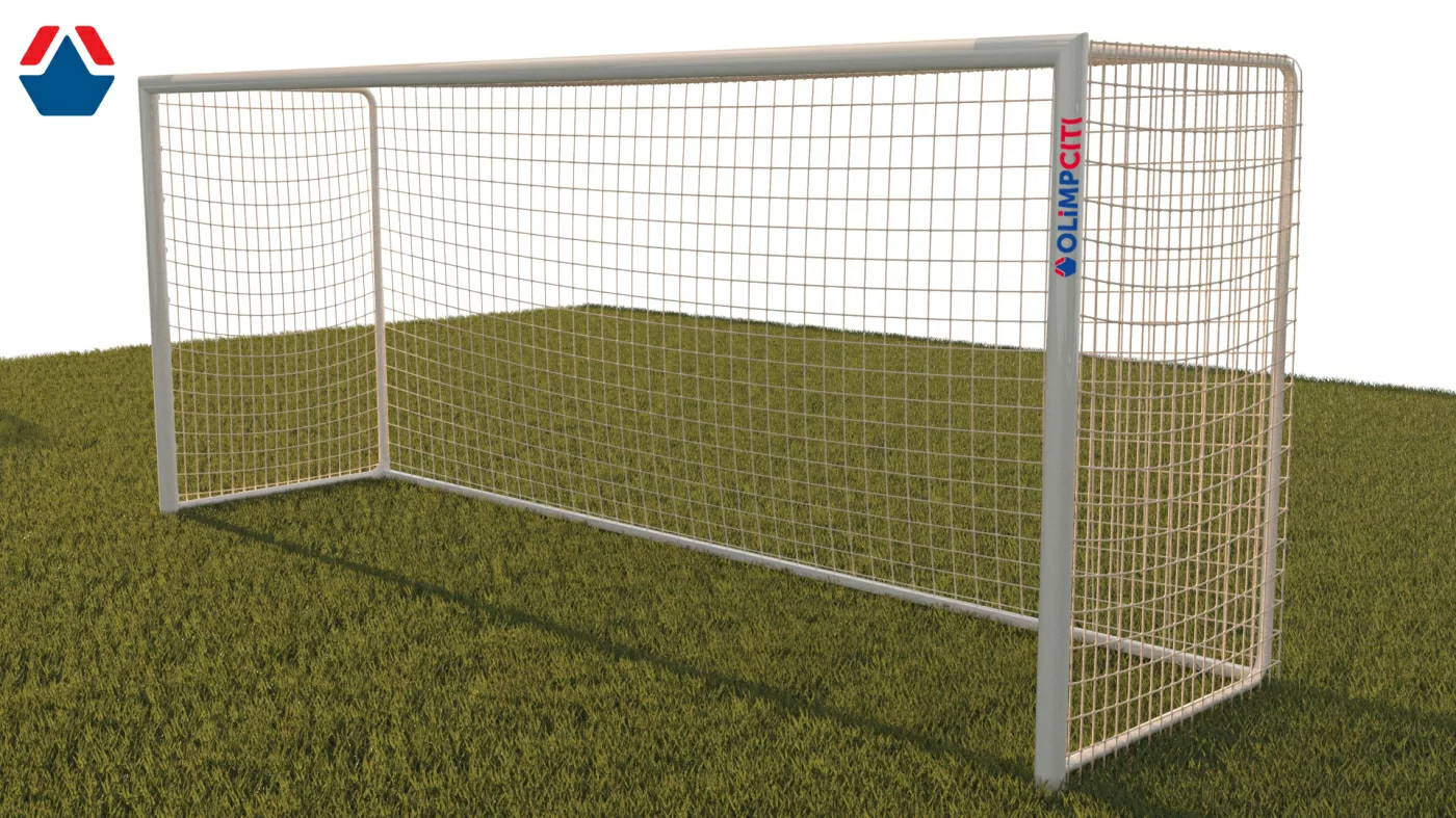 Реальное фото Ворота футбольные 4х2х1,5 м алюминиевый профиль 100х120 свободностоящие от магазина СпортСЕ