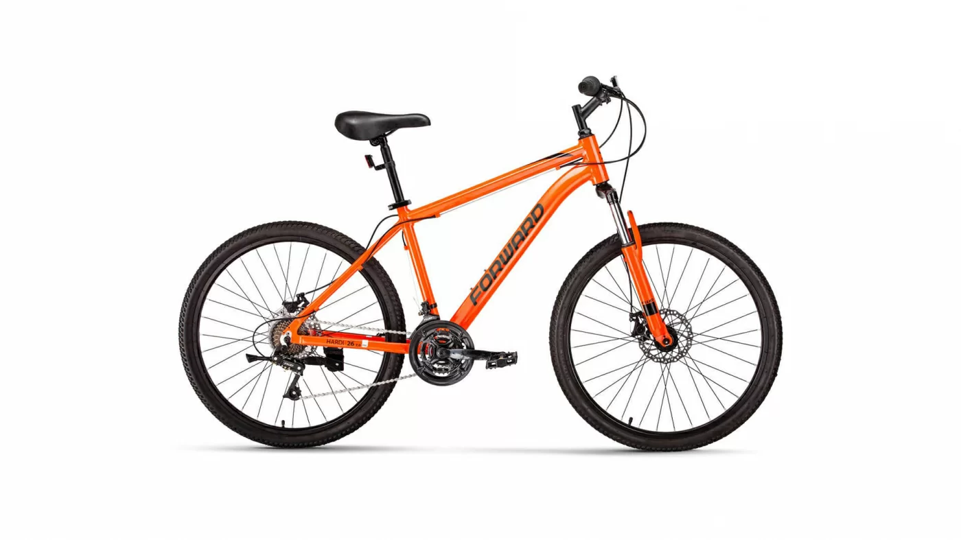 Реальное фото Велосипед Forward Hardi 26 2.0 D (2022) оранжевый/черный от магазина СпортСЕ