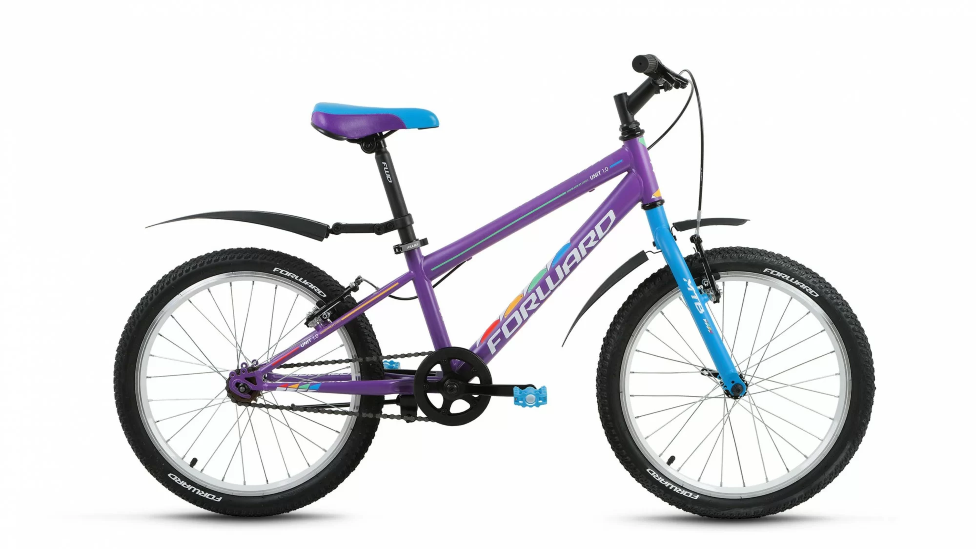 Реальное фото Велосипед Forward Unit 1.0 (20" 1ск.) (2018) фиолетовый мат. RBKW81N01003 от магазина СпортСЕ