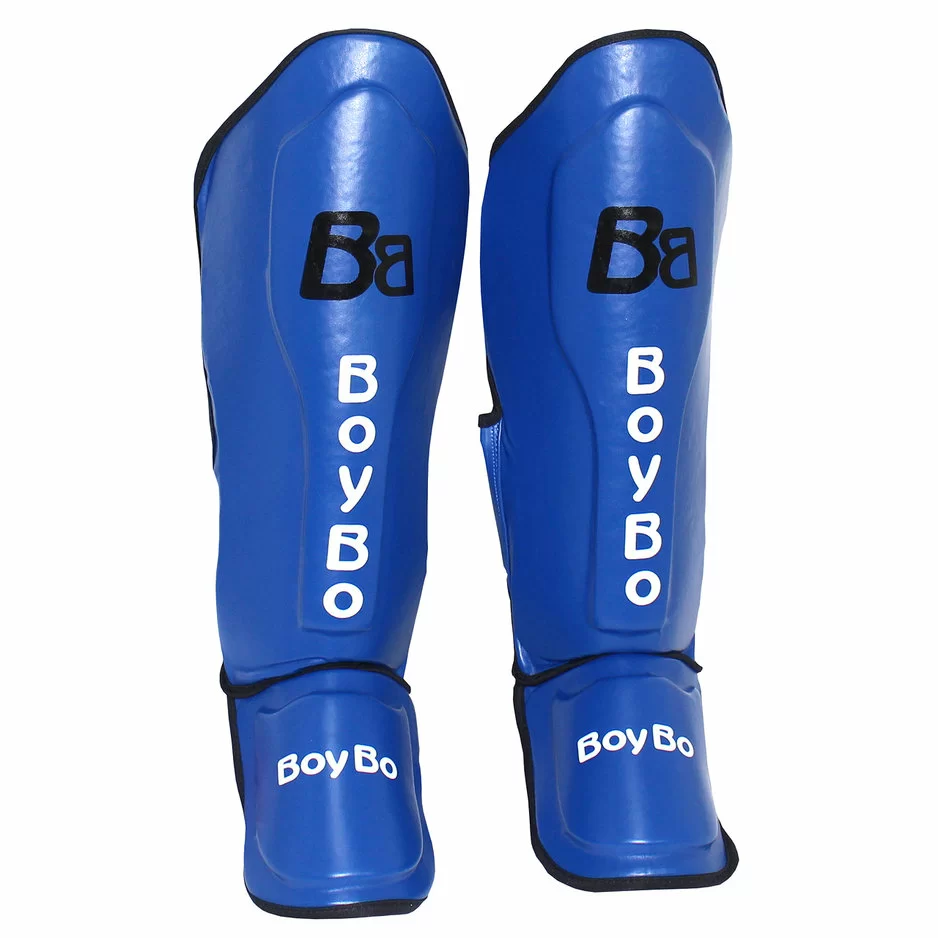 Реальное фото Защита голени и стопы BoyBo Basic Flex синий от магазина СпортСЕ