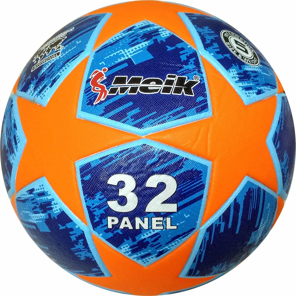 Реальное фото Мяч футбольный Meik-Лига Чемпионов R18028-D синий/оранжевый 10016774 от магазина СпортСЕ