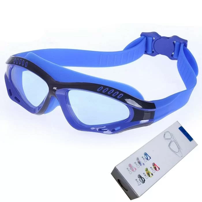 Реальное фото Очки-маска для плавания R18013 с берушами сине/черные 10016564 от магазина СпортСЕ
