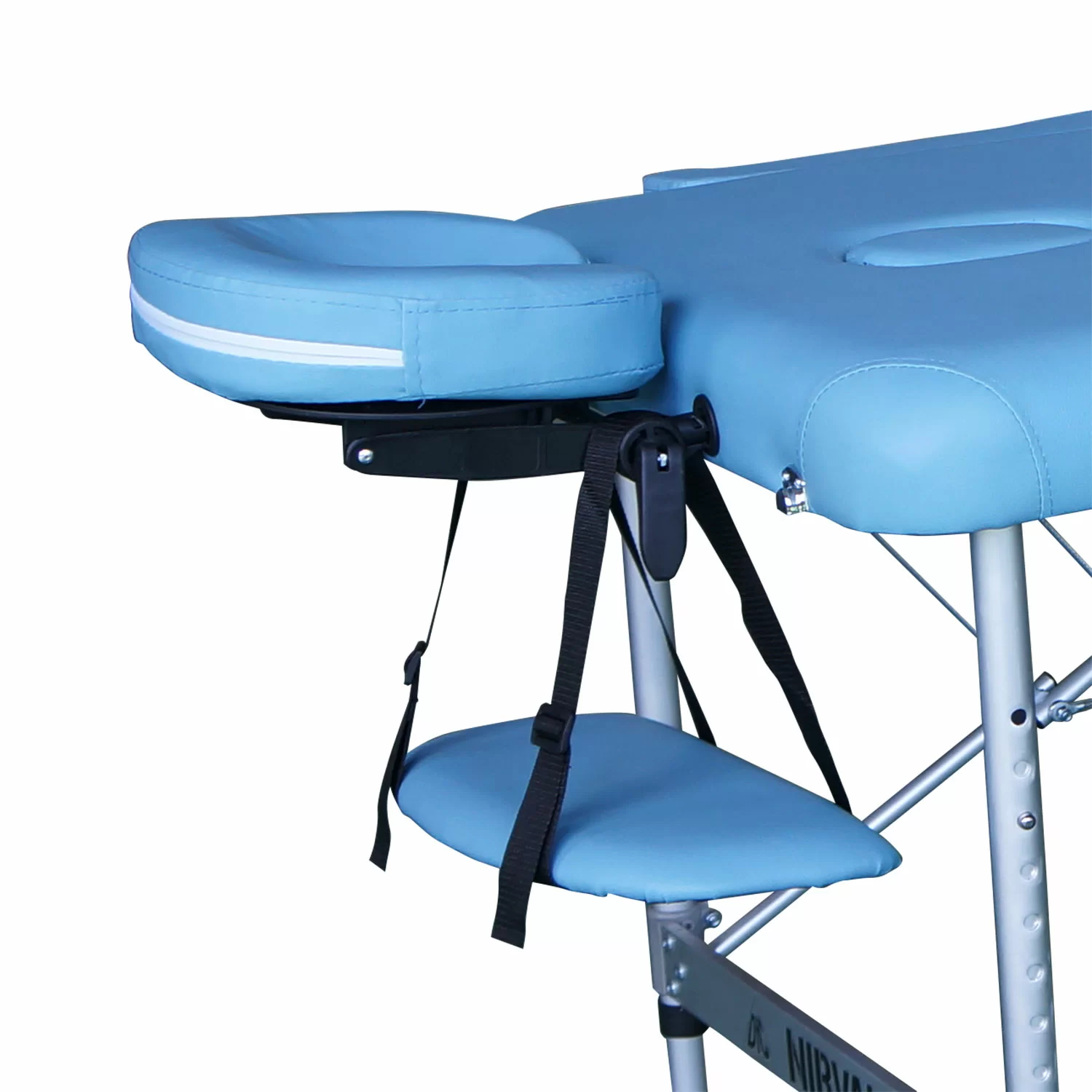 Реальное фото Массажный стол DFC NIRVANA, Elegant LUXE, 186х70х4 см, алюм. ножки, цвет св.голубой (Lt.Blue) TS2010_Bu от магазина СпортСЕ