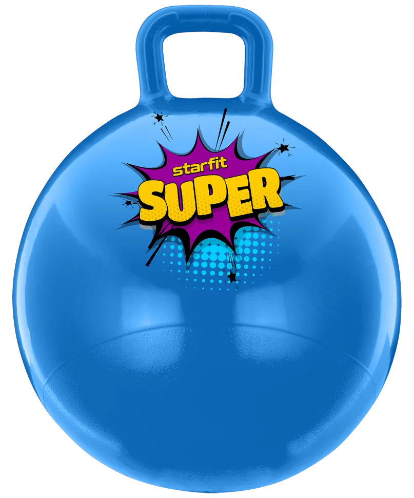 Реальное фото Мяч-попрыгун 45 см StarFIit GB-0401 Super 500 гр с ручкой голубой (антивзрыв) 16558 от магазина СпортСЕ