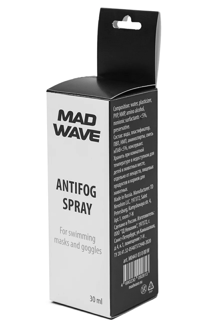 Реальное фото Антифог Mad Wave Antifog Spray 30мл transparent M0441 03 0 00W от магазина СпортСЕ