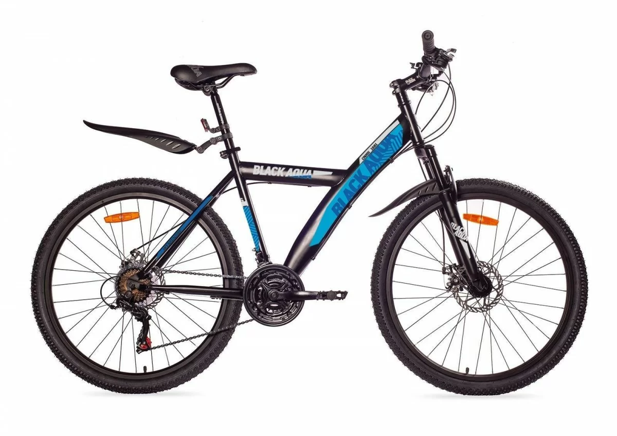 Реальное фото Велосипед Black Aqua Cross 1681 D matt 26" черный-синий GL-313D от магазина СпортСЕ