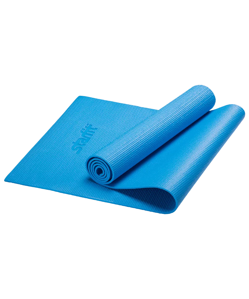 Реальное фото Коврик для йоги StarFit FM-101 PVC 173x61x0,8 см синий УТ-00008837 от магазина СпортСЕ