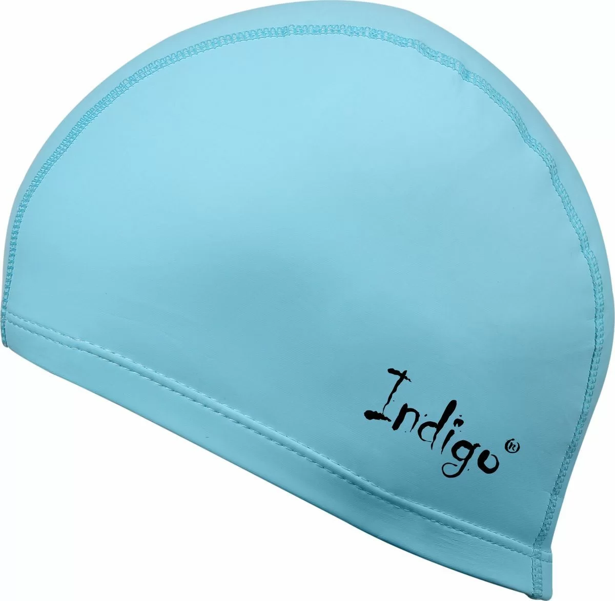 Реальное фото Шапочка для плавания Indigo ткань прорезиненная с PU пропиткой голубая IN048 от магазина СпортСЕ