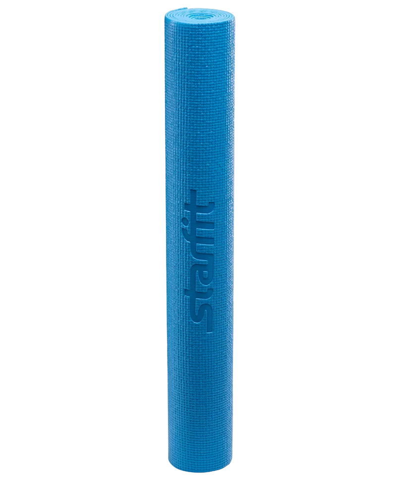 Реальное фото Коврик для йоги StarFit FM-101 PVC 173x61x0,8 см синий УТ-00008837 от магазина СпортСЕ