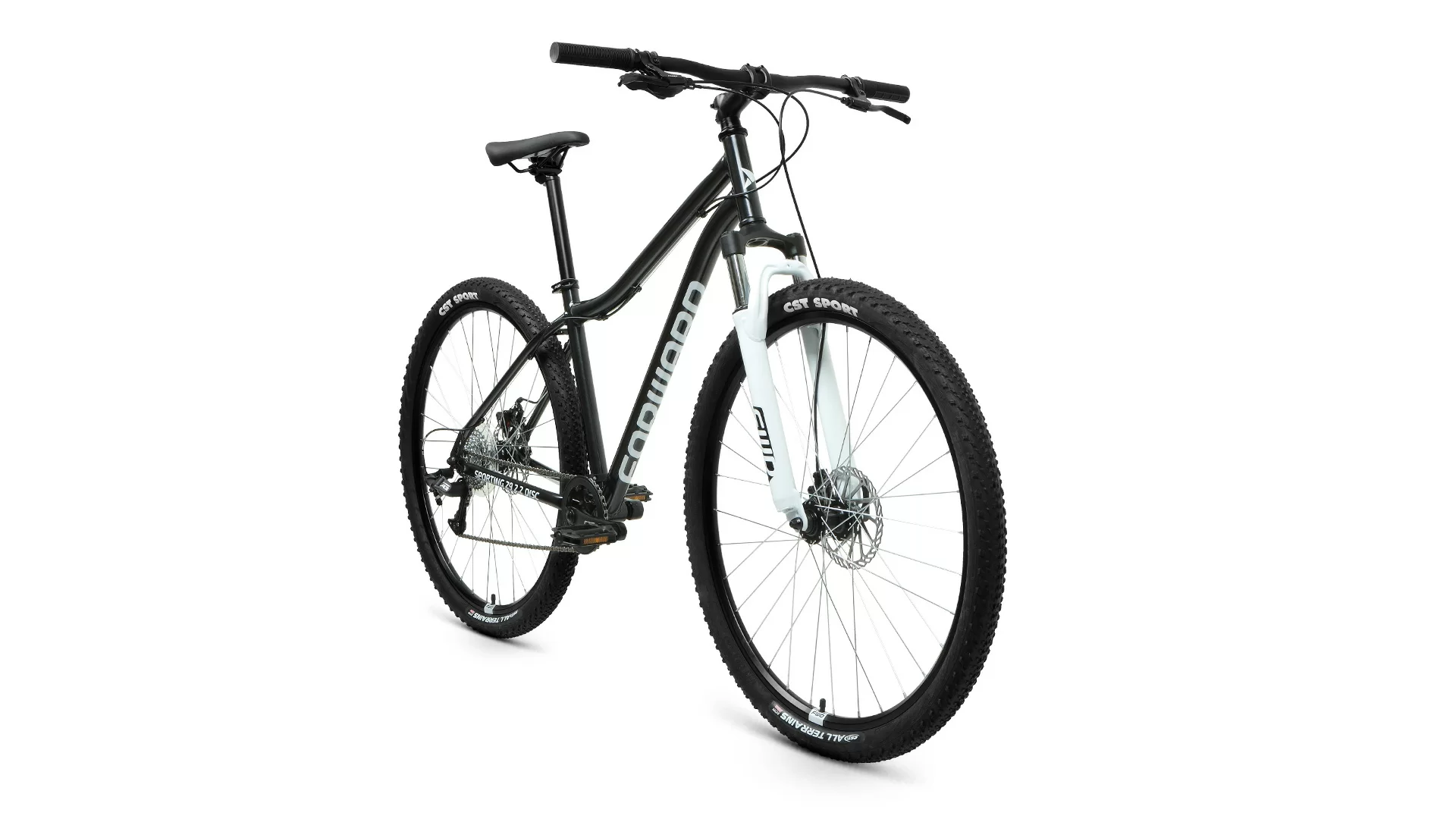 Реальное фото Велосипед Forward Sporting 29 2.2 disc (2021) черный/белый  RBKW1M19G012 от магазина СпортСЕ