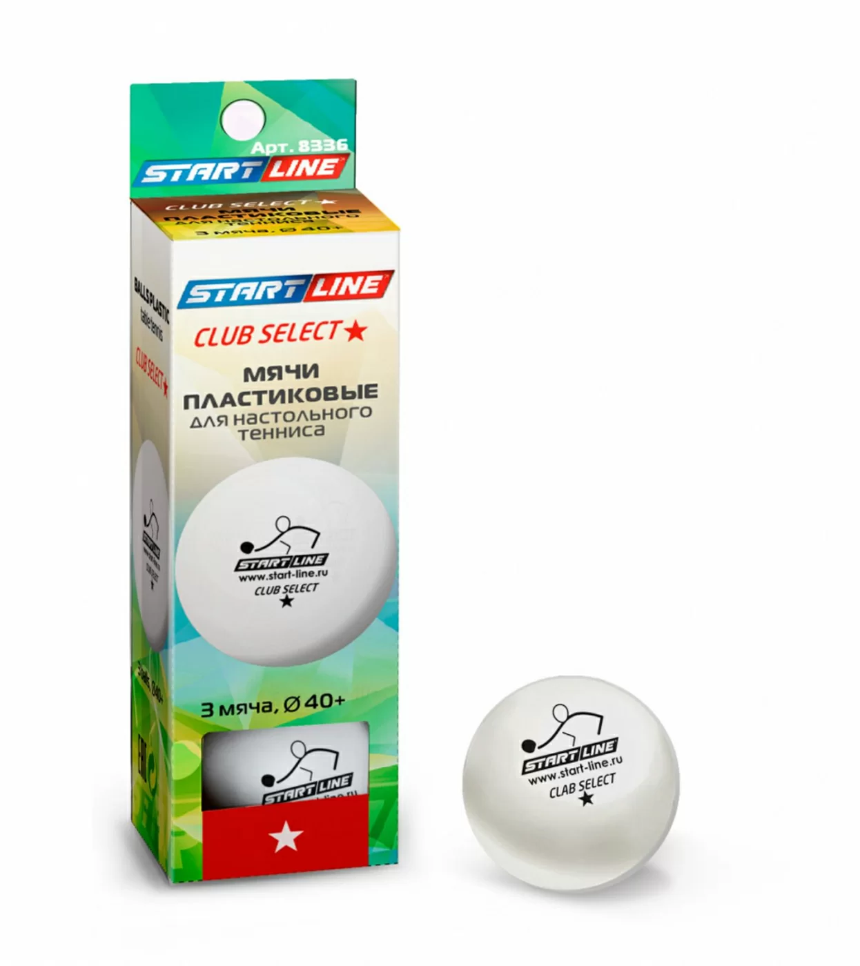 Реальное фото Мяч для настольного тенниса Start line Club Select 1* New бел 3шт 8336 от магазина СпортСЕ