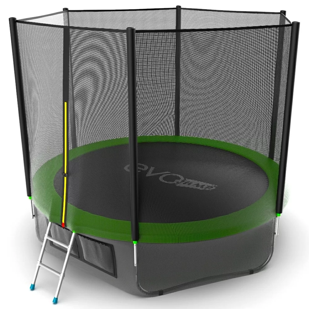 Реальное фото EVO JUMP External 10ft (Green) + Lower net. Батут с внешней сеткой и лестницей, диаметр 10ft (зеленый) + нижняя сеть от магазина СпортСЕ