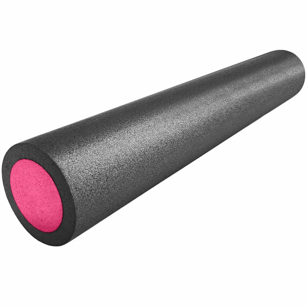 Реальное фото Ролик для йоги 60х15см PEF60-9 полнотелый B34497 черно/розовый 10019419 от магазина СпортСЕ