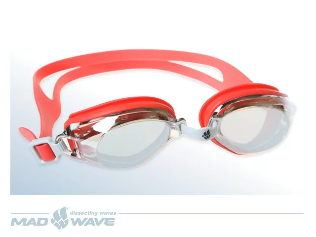 Реальное фото Очки для плавания Mad Wave Predator Mirror red M0421 05 0 05W от магазина СпортСЕ