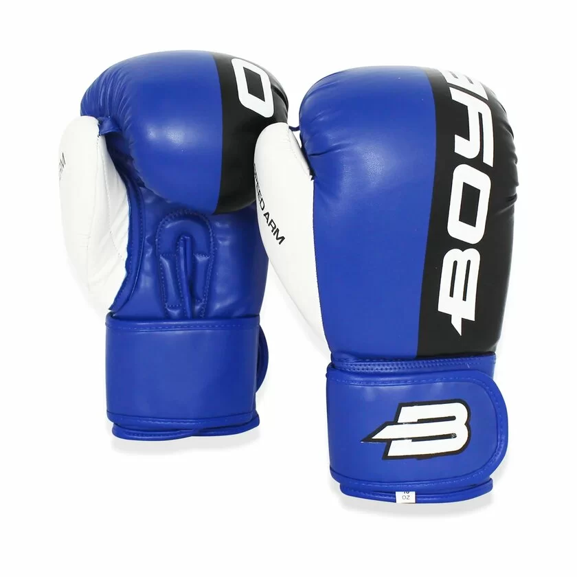 Реальное фото Перчатки боксерские BoyBo Speed Arm синие от магазина СпортСЕ