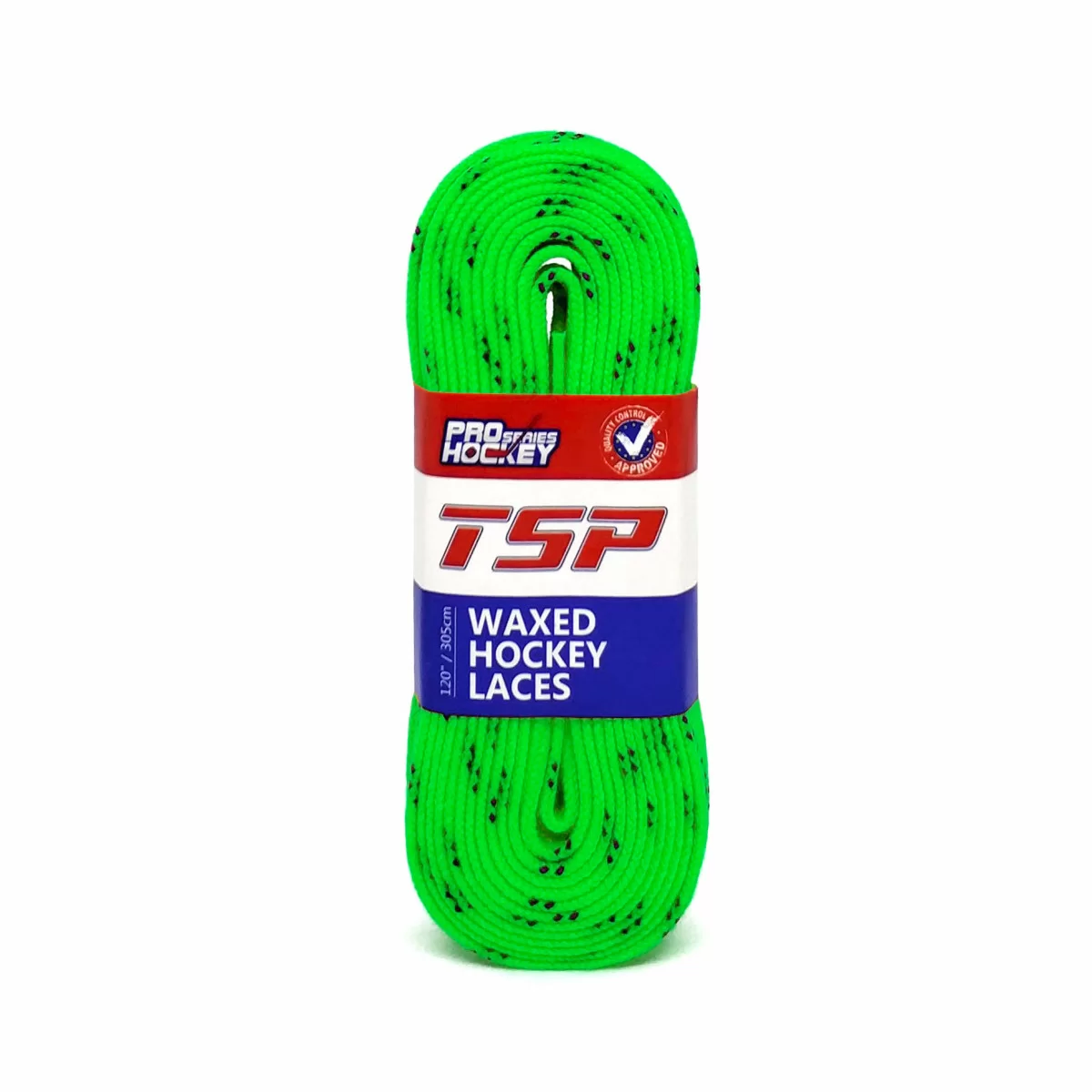 Реальное фото Шнурки хоккейные 274см с пропиткой TSP Hockey Laces Waxed lime 2825 от магазина СпортСЕ