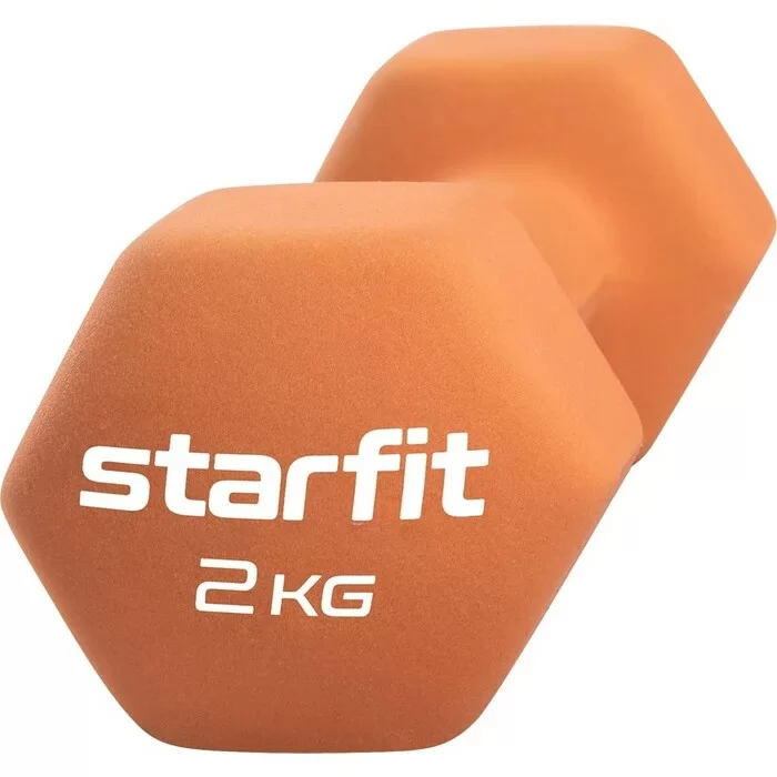 Реальное фото Гантель неопреновая 2 кг StartFit Core DB-201 оранжевый пастель (1 шт) УТ-00018831 от магазина СпортСЕ