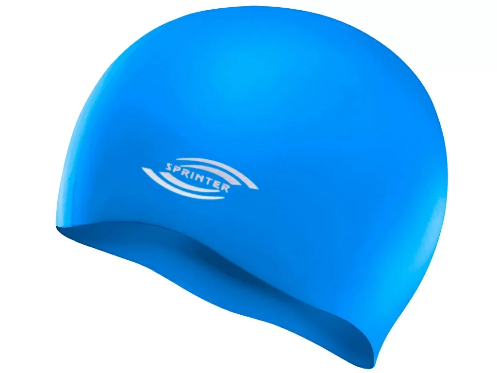 Реальное фото Шапочка для плавания Sprinter однотонная: SH (голубой) 06324 от магазина СпортСЕ