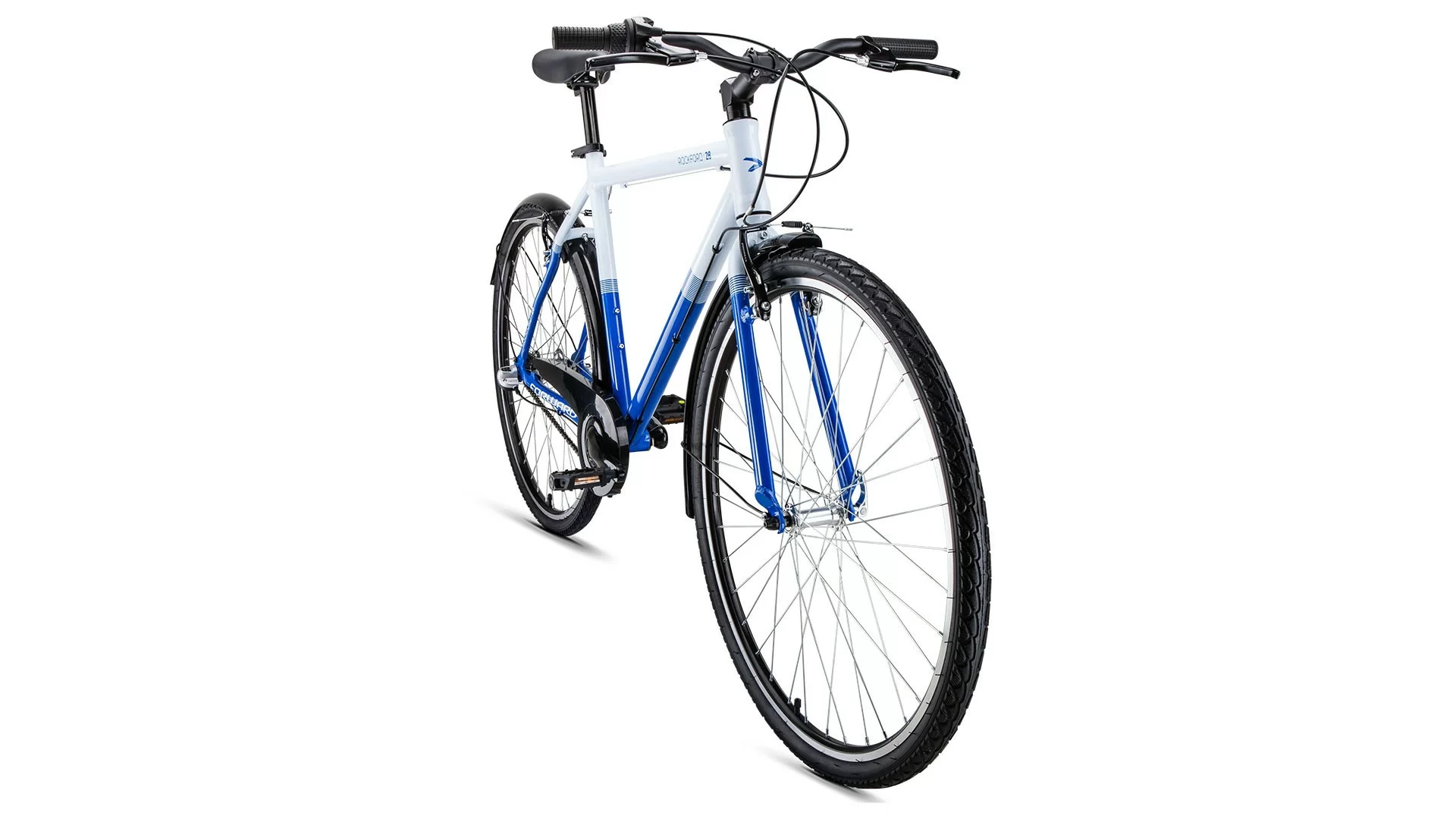 Реальное фото Велосипед Forward Rockford 28 (3ск 540мм) (2019) белый/синий от магазина СпортСЕ