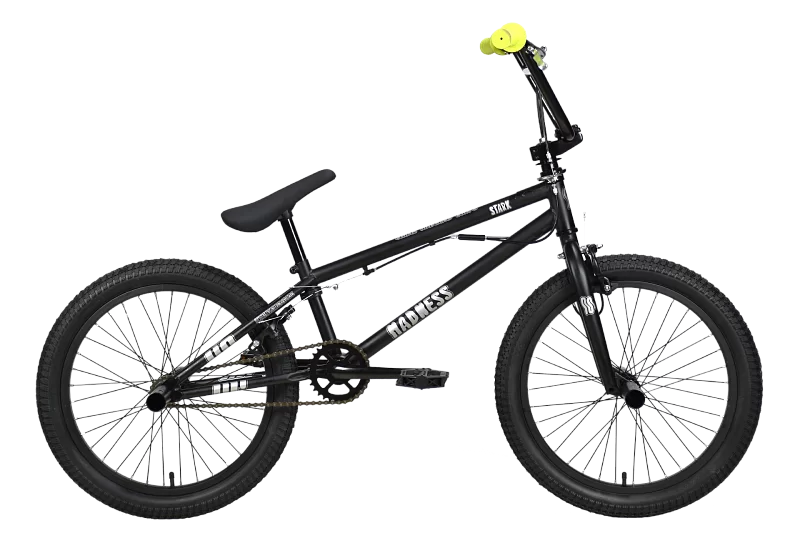 Реальное фото Велосипед Stark Madness BMX 2 (2024)  черный матовый/серебристый/чёрный от магазина СпортСЕ