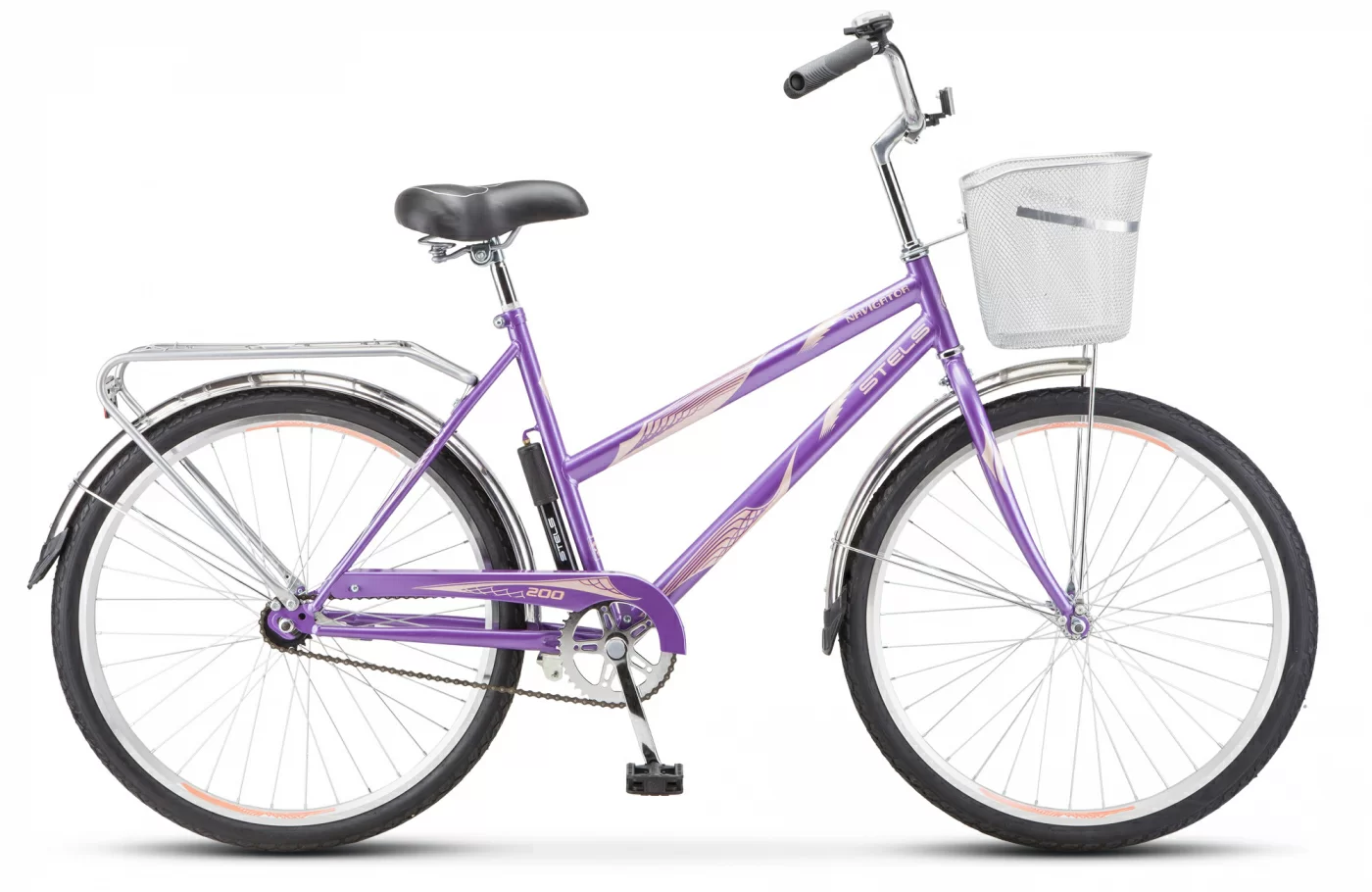 Реальное фото Велосипед Stels Navigator-200 Lady 26" (2021) фиолетовый Z010 от магазина СпортСЕ