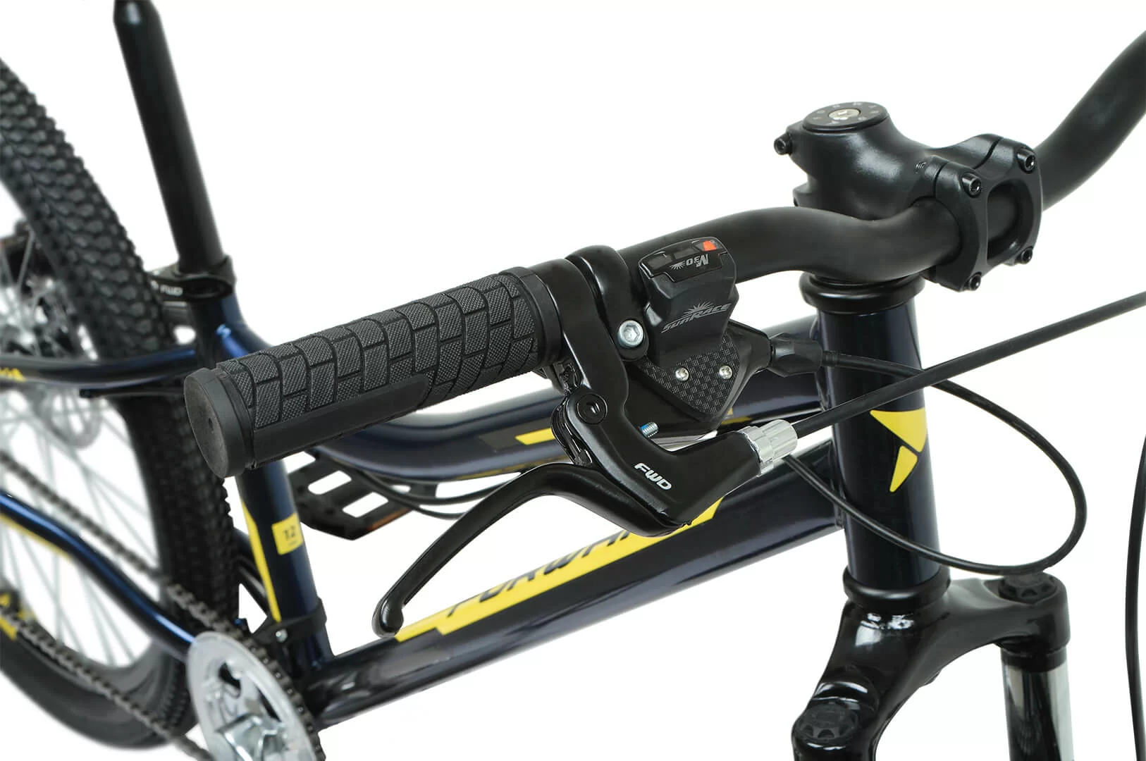 Реальное фото Велосипед Forward Titan 24 2.0 D (2022) темно-синий/золотой RBK22FW24024 от магазина СпортСЕ