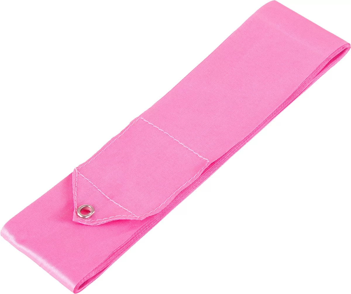 Реальное фото Лента для художественной гимнастики с палочкой 4 м Amely розовая AGR-201 от магазина СпортСЕ