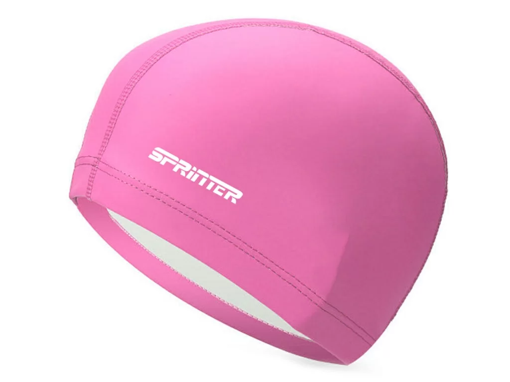 Реальное фото Шапочка для плавания комбинированная Sprinter: PU-1117 (розовый) 06316 от магазина СпортСЕ