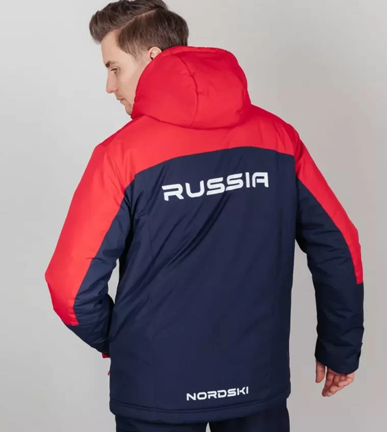 Реальное фото Куртка утепленная Nordski Mount Dark Blue/Red NSM434710 от магазина СпортСЕ