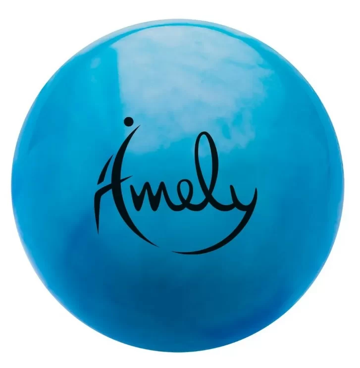 Реальное фото Мяч для художественной гимнастики 15 см Amely AGB-301 синий/белый УТ-00019932 от магазина СпортСЕ