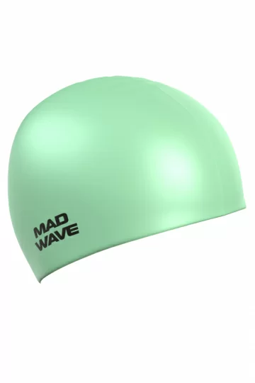Реальное фото Шапочка для плавания Mad Wave Pastel green M0535 04 0 10W от магазина СпортСЕ