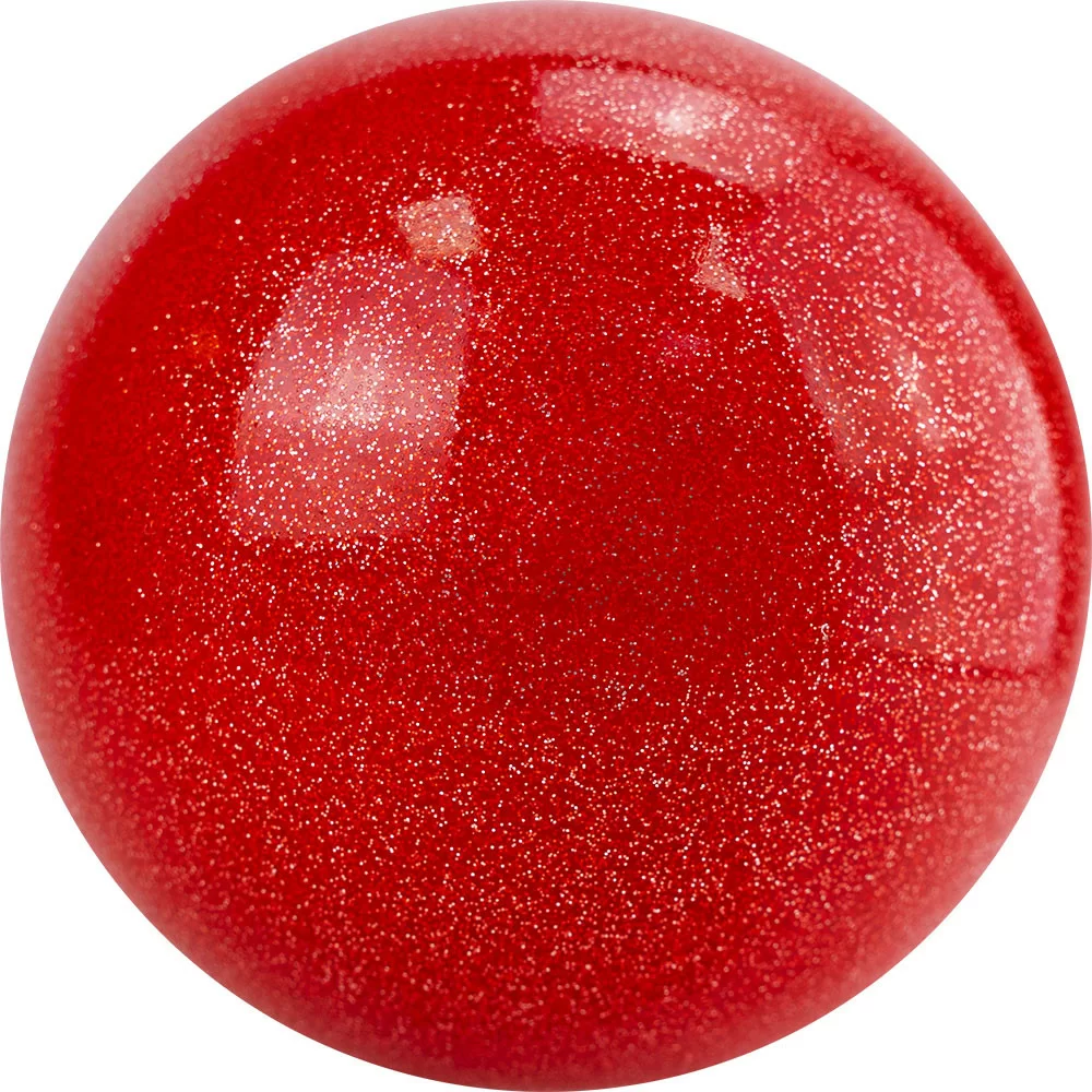 Реальное фото Мяч для художественной гимнастики 15 см AGP-15-02 ПВХ красный с блестками от магазина СпортСЕ