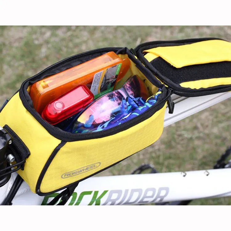 Реальное фото Велосумка на раму Roswheel 12496S-CF5 для телефона S желтый Х94986 от магазина СпортСЕ