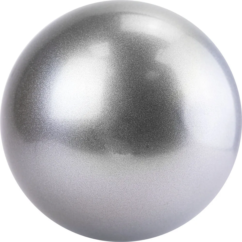 Реальное фото Мяч для художественной гимнастики 15 см AG-15-07 ПВХ серебристый от магазина СпортСЕ