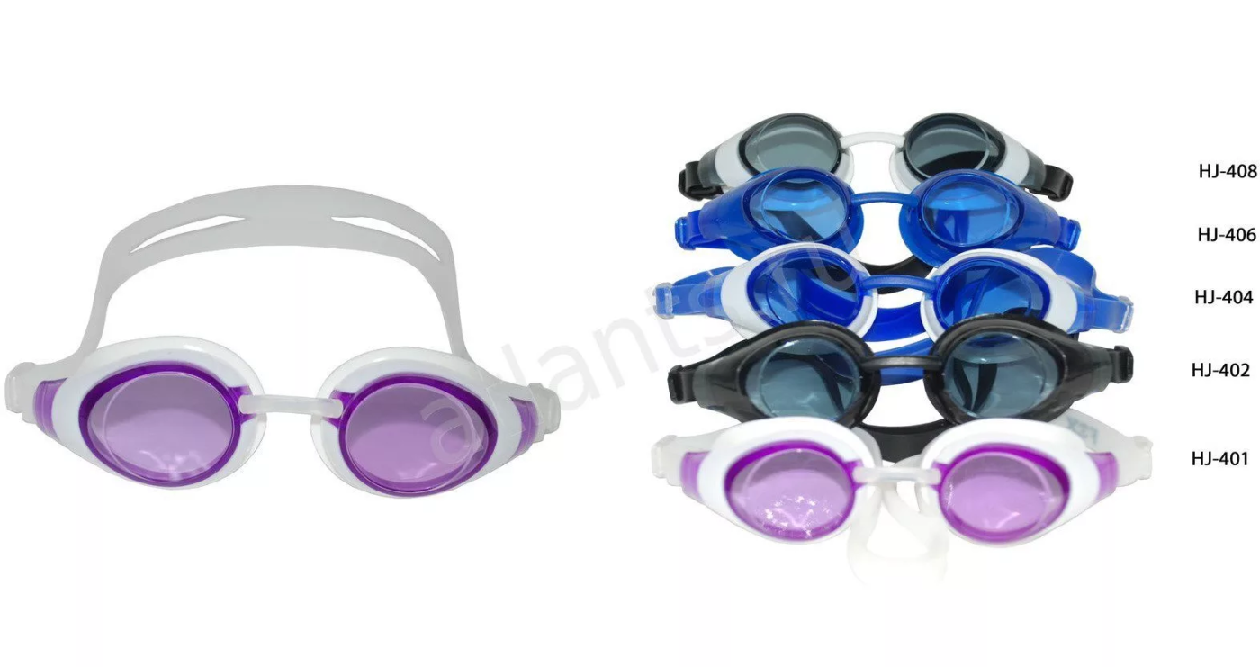Реальное фото Очки для плавания Fox HJ-401 подростковые/взрослые белый/фиолетовый от магазина СпортСЕ