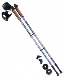 Палки для скандинавской ходьбы Berger Starfall, 77-135 см, 2-секционные, серый/чёрный/белый УТ-00010970