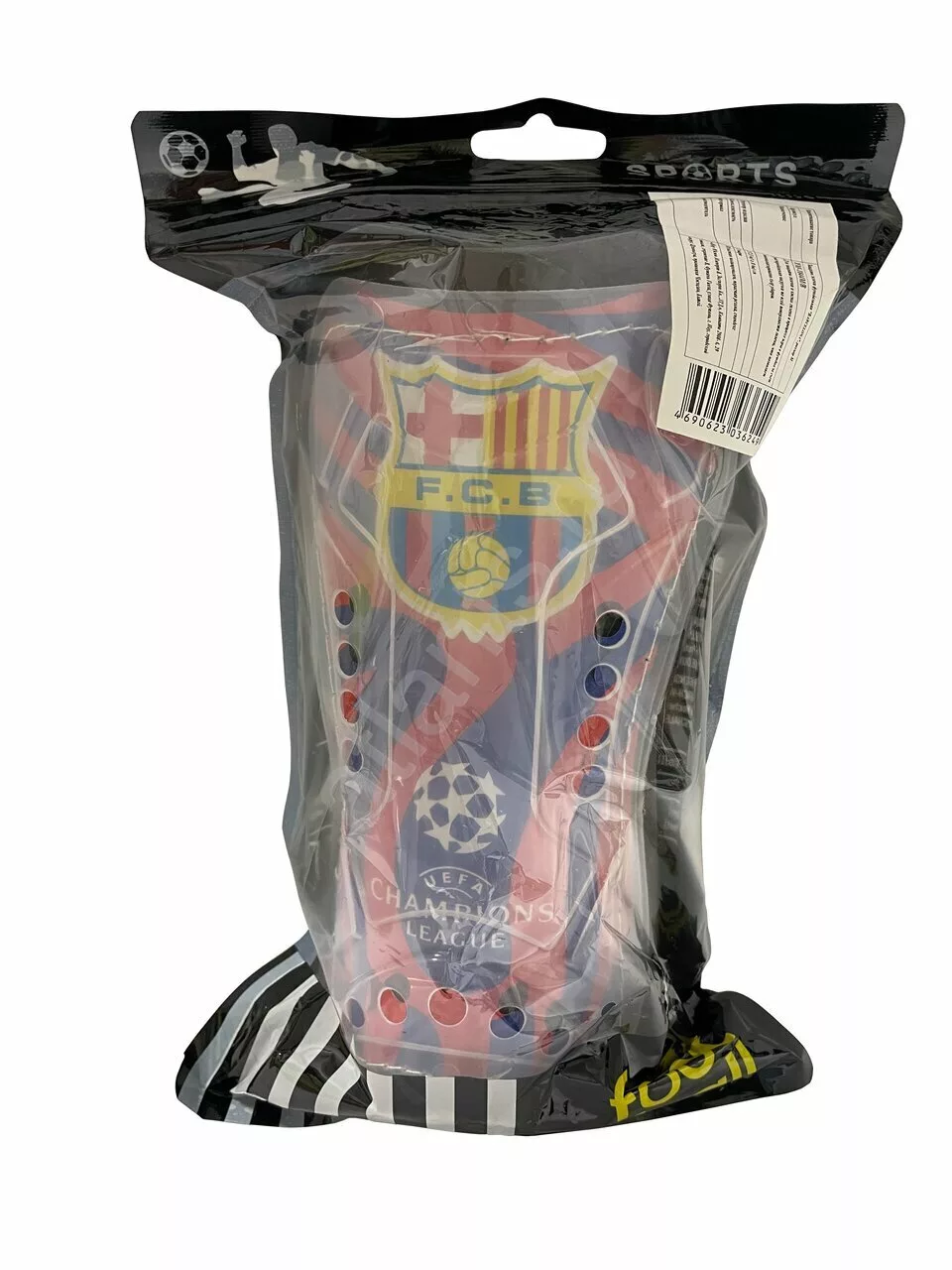Реальное фото Щитки футбольные YM-1044/B Barcelona от магазина СпортСЕ
