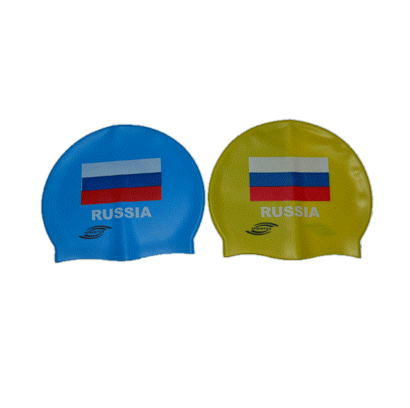 Реальное фото Шапочка для плавания Sprinter с изобр.флага России (голубой) 06330 от магазина СпортСЕ