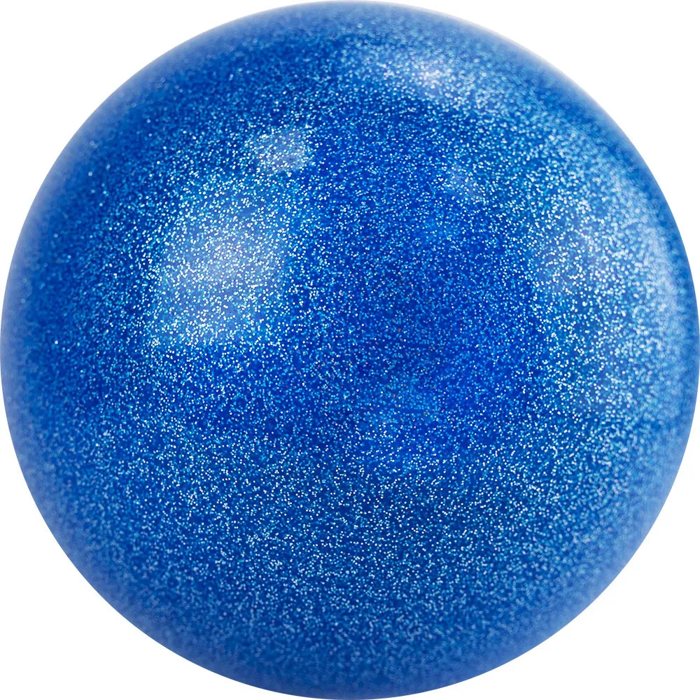 Реальное фото Мяч для художественной гимнастики 15 см AGP-15-01 ПВХ синий с блестками от магазина СпортСЕ
