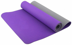 Коврик для йоги E39307 ТПЕ 183х61х0,6 см фиолетово/серый 10021233