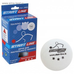 Мяч для настольного тенниса Start Line Training 3* New бел. 8333/6