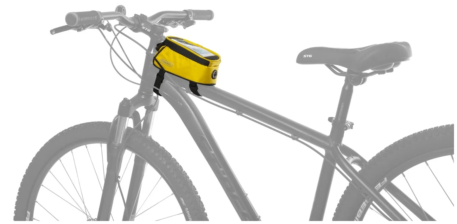 Реальное фото Велосумка на раму Roswheel 12496S-CF5 для телефона S желтый Х94986 от магазина СпортСЕ