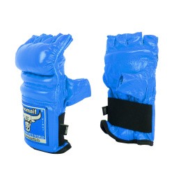 Перчатки для единоборств Roomaif MMA RBM-124 кожа blue