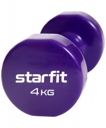 Гантель виниловая 4 кг StarFit Core DB-101 фиолетовый (1шт) УТ-00018826