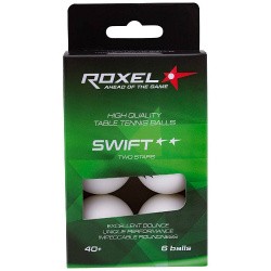 Мяч для настольного тенниса Roxel 2* Swift бел. 6шт 15362