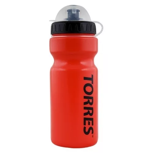 Реальное фото Бутылка для воды Torres 550 мл крышка с колп., мягк. пласт., красный черная крышка SS1066 от магазина СпортСЕ
