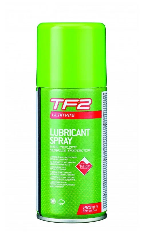 Реальное фото Смазка Weldtite TF-2 Ultimate Spray с тефлоном для цепи/тросов/перекл./систем спрей 150мл 7-03021 от магазина СпортСЕ